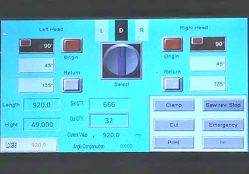 PVC window CNC double-head cutting machineTouch screen