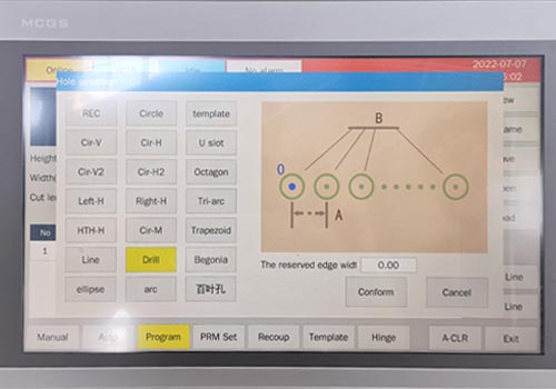 CNC aluminum profile machining center touchscreen