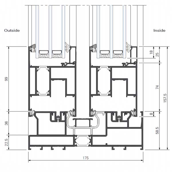 RT730S Aluminum lift Sliding Door Profile